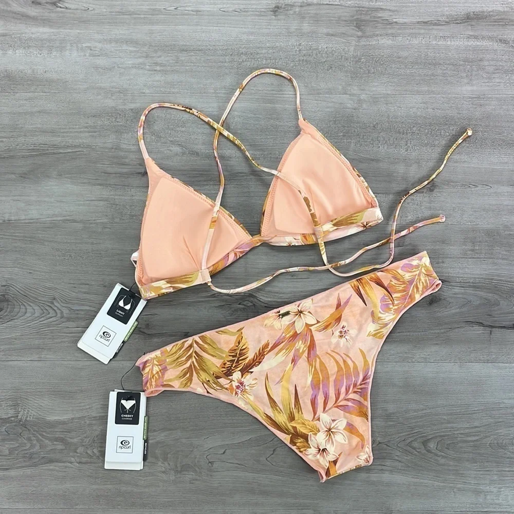 ☀️RIP CURL☀️ SUNDAY SWELL TRI SUNDAY SWELL HIPSTER CHEEKY BIKINI SET